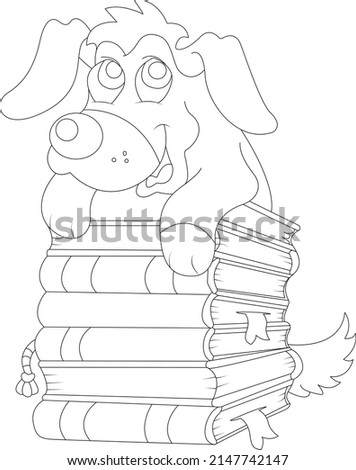 Dog coloring page for kids coloring book.