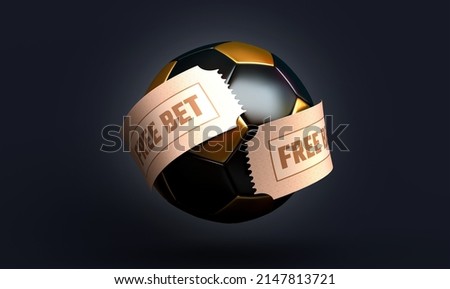 betting gambling soccer football balls free bet banner 3d render 3d rendering illustration 
