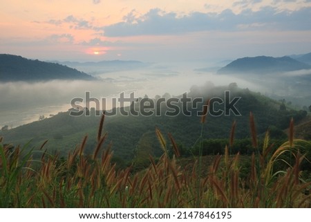 Phu Huay Isan scenic mist ,a viewpoint with beautiful views of the mountains and the spectacular sea of fog over the Mekong River(Thai-Laos border).
Nong Khai province,Thailand Royalty-Free Stock Photo #2147846195