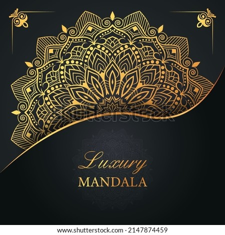 Luxury ornamental mandala design with gold color