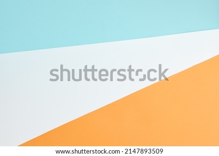 Colourful background. Orange and blue backdrop. Modern geometric poster template. Contemporary pastel color background