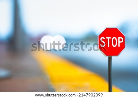 stop road sign on the street