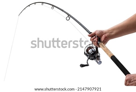 feeder rod for fishing isolated on white background  Royalty-Free Stock Photo #2147907921