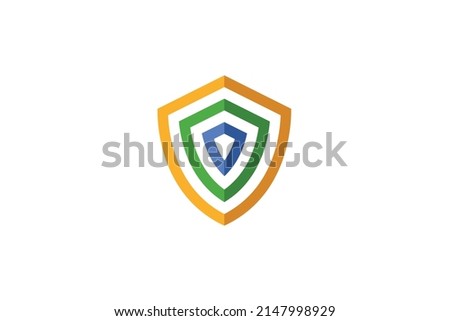 Shield Protection Colored Logo Vector