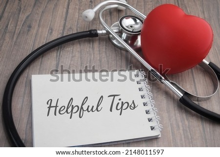 Helpful Tips wording with stethoscope. Medical concept