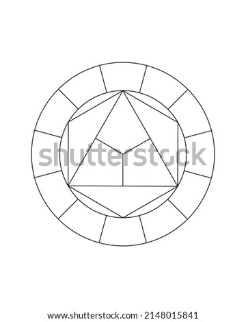 Blank Artist Color wheel template. Clipart image