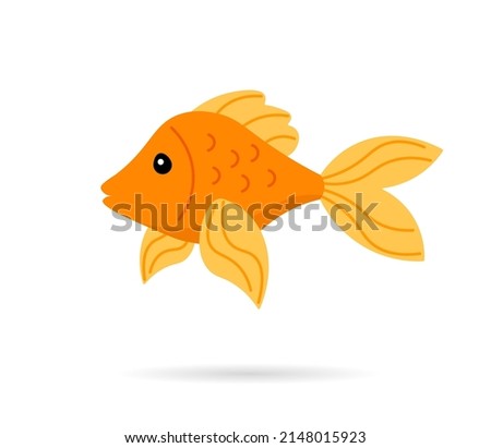 Golden fish icon. Clipart image isolated on white background