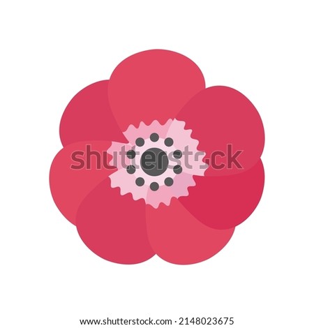 Clip art of red anemone