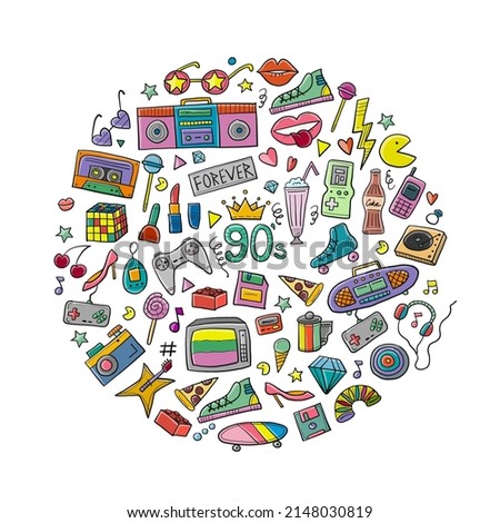 Back to the 90's. Cool memories collection for your design