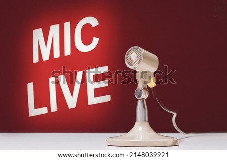 Vintage Professional microphone and on air sign