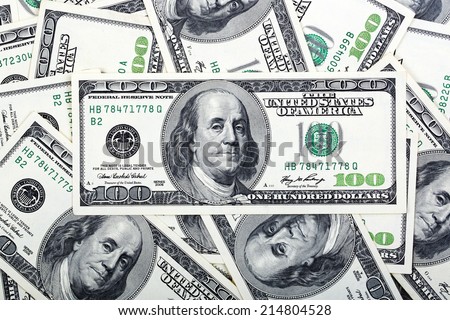 American dollars, a background Royalty-Free Stock Photo #214804528