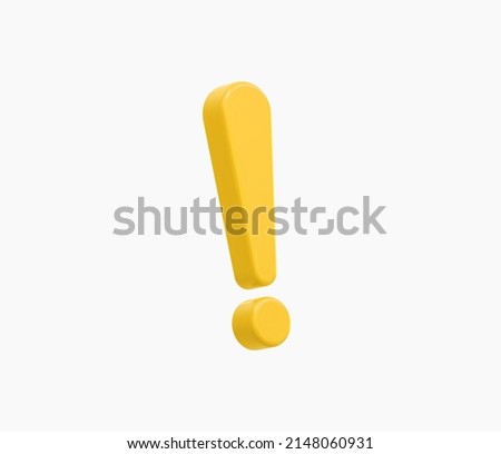 3d Realistic exclamation mark vector illustration. Royalty-Free Stock Photo #2148060931