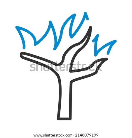 Wildfire Icon. Editable Bold Outline With Color Fill Design. Vector Illustration.