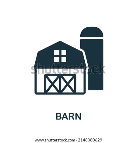 Barn icon. Monochrome simple Barn icon for templates, web design and infographics