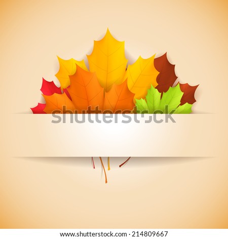 Autumn banner decorated with leaves.