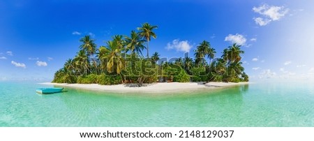  Beautiful maldives tropical island - Panorama Royalty-Free Stock Photo #2148129037