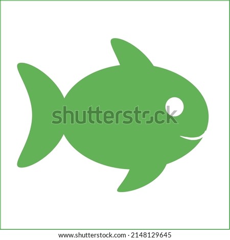 Eco fish - Green Vector Icon