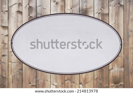 Paper label on wood background