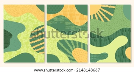 Green abstract rice field top view with texture vector background. Nature pattern, eco illustration, countryside poster design. Collection of agriculture landscape, set of simplicity ecology poster Royalty-Free Stock Photo #2148148667