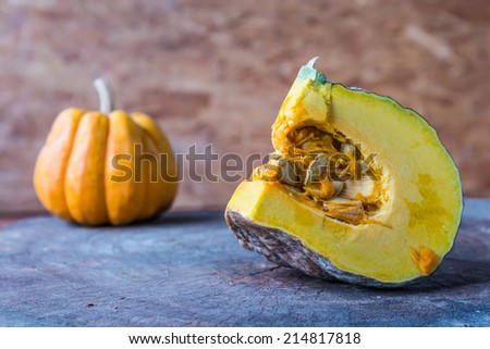 pumpkin on wood background
