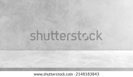 Backdrop Background, Empty gray cement floor and wall background well editing montage display products and text present on free space backdrop 