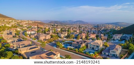 Entire view of a residential area from Double Peak Park in San Marcos, California