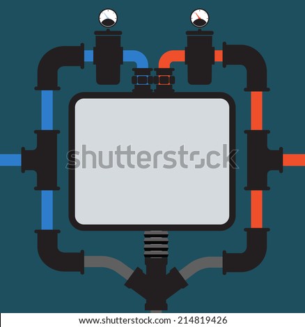 Abstract composition with pipes. Template for a text