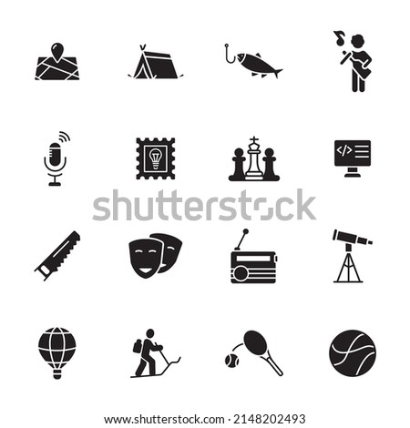 hobby icons set . hobby pack symbol vector elements for infographic web