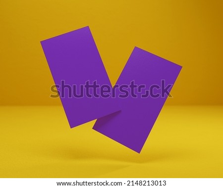 Double flying businesscard mockup template