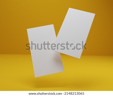 Double flying businesscard mockup template Royalty-Free Stock Photo #2148213065