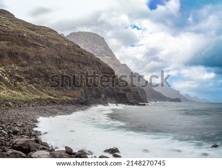 Guayedra beach at western coast of Grand Canary island, Canary Islands, Spain. Royalty-Free Stock Photo #2148270745