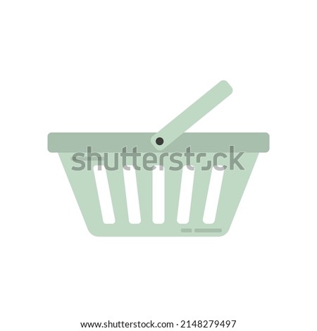 Shopping basket icon, color vector sign on white background. Symbol, logo illustration. Illustration of grocery basket without food