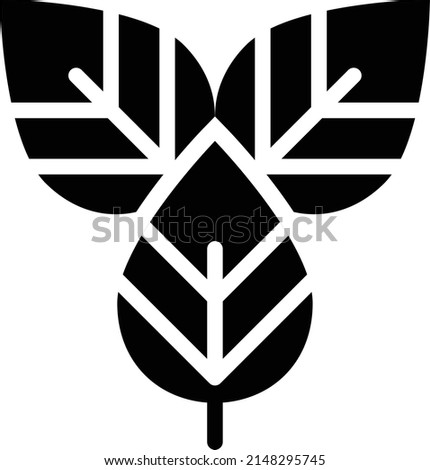 Leaf icon vector glyph symbol for nature, ecology and environment in a flat color glyph illustration