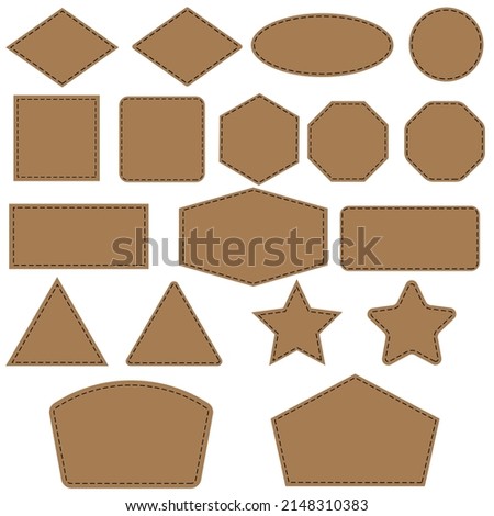 Leather Patch icon vector set. Leather Pattern illustration sign collection. Hat Patch symbol or logo. Royalty-Free Stock Photo #2148310383