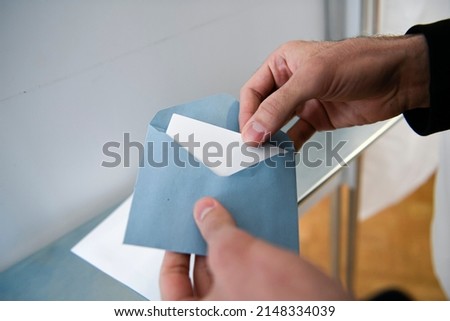 Illustration picture shows a ballot paper before being placed in the ballot box to voting, here in the polling booth