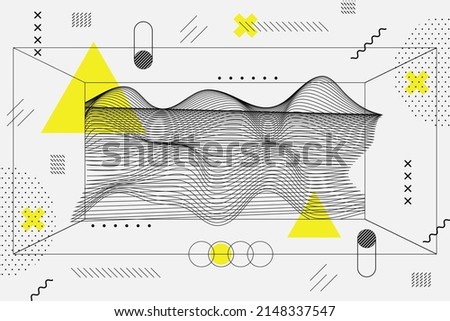 Wireframe abstract background. Wireframe science backdrop. Futuristic visualization design. Scientific wallpaper. Corporate dynamic digital template. Website header, flyer layout. Vector illustration.
