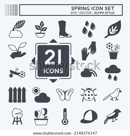 Spring Icon Set. suitable for Spring symbol. glyph style. simple design editable. design template vector. simple symbol illustration