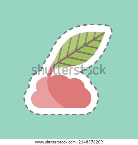 Sticker line cut Plantation. suitable for Spring symbol. simple design editable. design template vector. simple symbol illustration