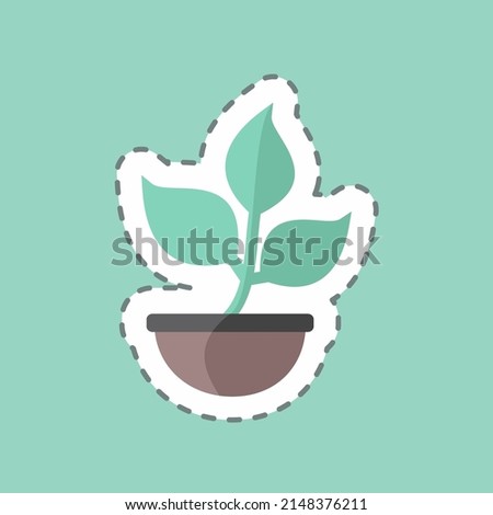 Sticker line cut Plant. suitable for Spring symbol. simple design editable. design template vector. simple symbol illustration