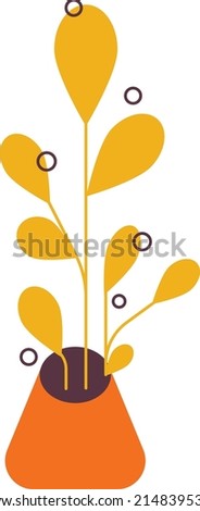 Beautiful Flowers Pot Flat Illustration Concept 