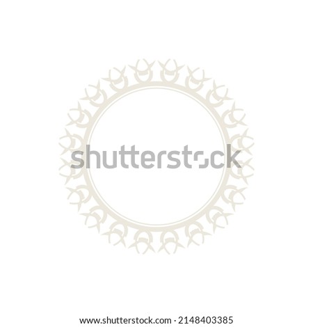 Decorative light background with ornamental circular pattern. Card template design. Vector illustration.