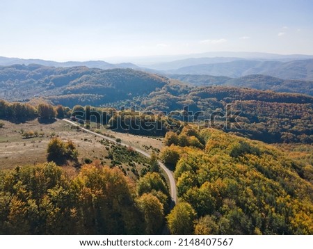 Amazing Autumn Landscape of Erul mountain near Kamenititsa peak, Pernik Region, Bulgaria