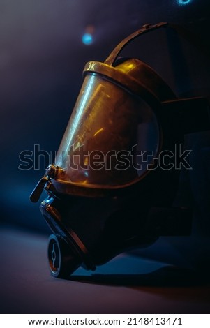 mask of a mining rescuer in a closed mine.
