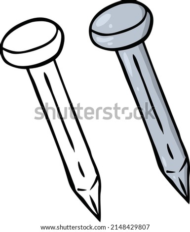 Stell Nails vector illustration of colored and outlines.  Perfect for art, postcards, cards, wall decor, t-shirts, cards, prints, drawing books, coloring books, wallpaper, prints, cards, ect.