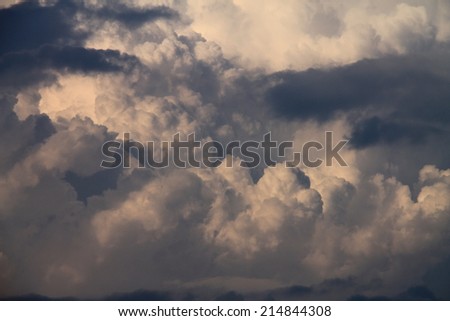 Dramatic sky with stormy clouds , rainy day