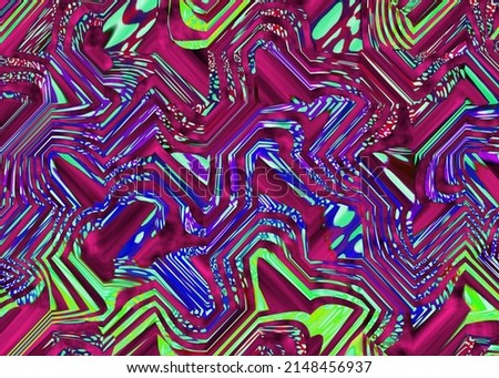 Fractal Colorful dizany.Modern fashion prints.Textile illustration render.Abstract geometric swirl fractal.Fabric digital print.Textile fabric print pattern.Colorful wavy pattern print