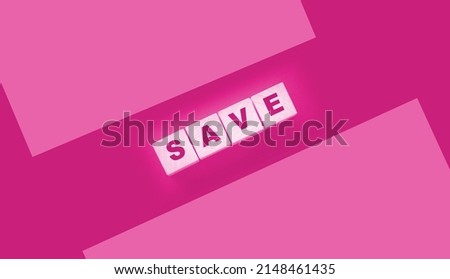 Text SAVE on a wooden cube blocks on black background. Money saving concept.
