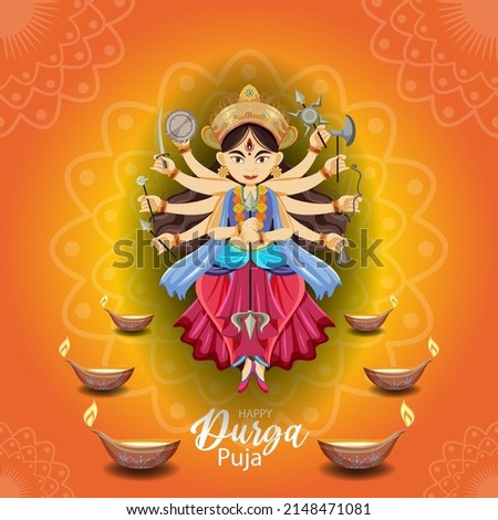 Durga Puja Indian festival banner illustration