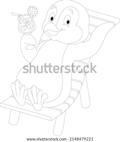 Penguin coloring page for kids