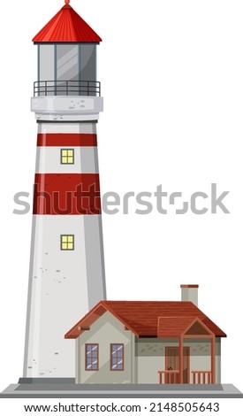 A lighthouse on white background illustration